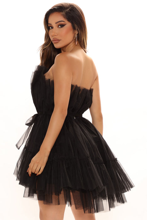 Exclusive Tulle Mini Dress - Black ...